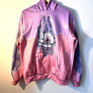 Hoodie, Purple and Pink Eye Ball Graphic Men's size Large